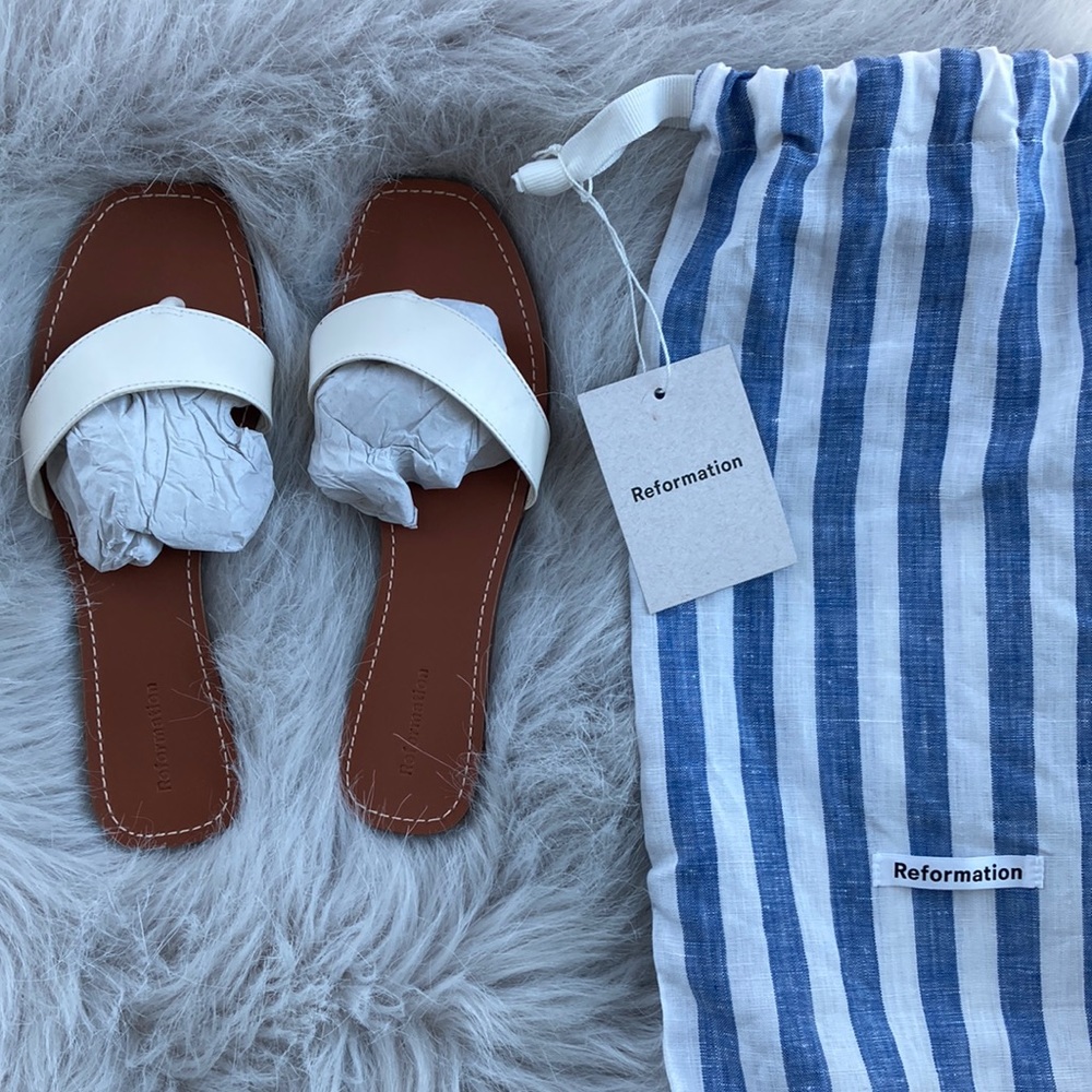 NWT Serina White Reformation Sandals